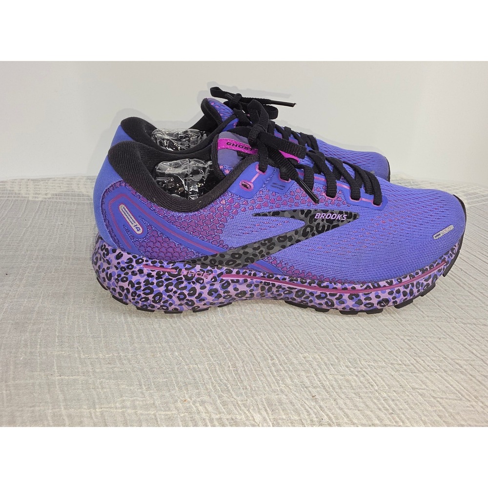 Brooks Ghost 14 Purple Leopard Print Running Shoes Womens 1203561B567 - Picture 3 of 9